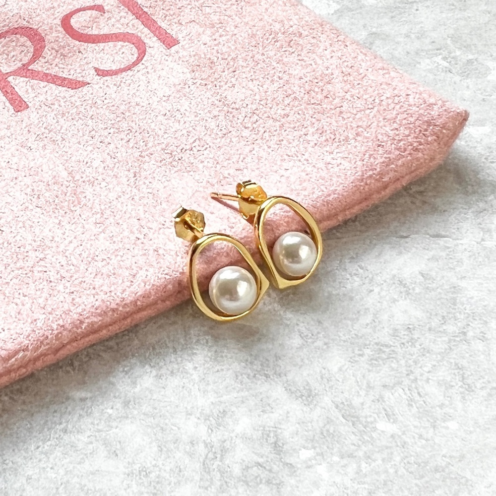 New ORSI Silver Isla Earrings Gold Plated